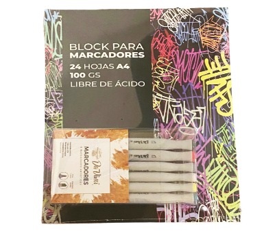 Kit Da Vinci block A4 + 6 marcadores