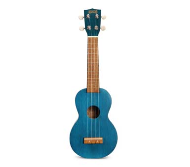 Ukelele soprano azul con funda