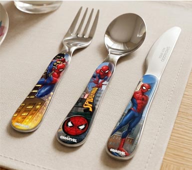 Cubiertos niño set x 3 Spider