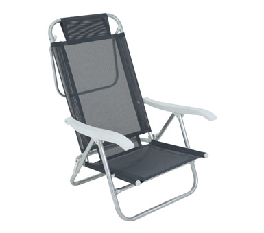 Reposera reclinable aluminio 6 p