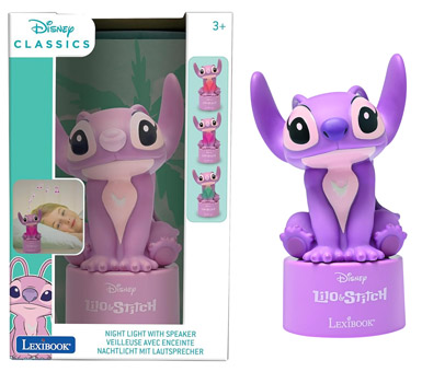 Veladora 3D parlante Stitch Angel rosa